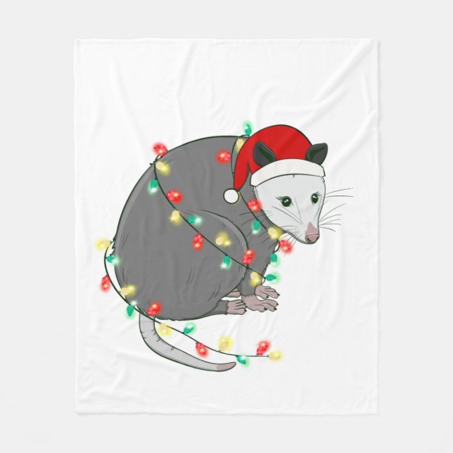 ful christmas jultomten opossum fleecefilt (Framsidan)