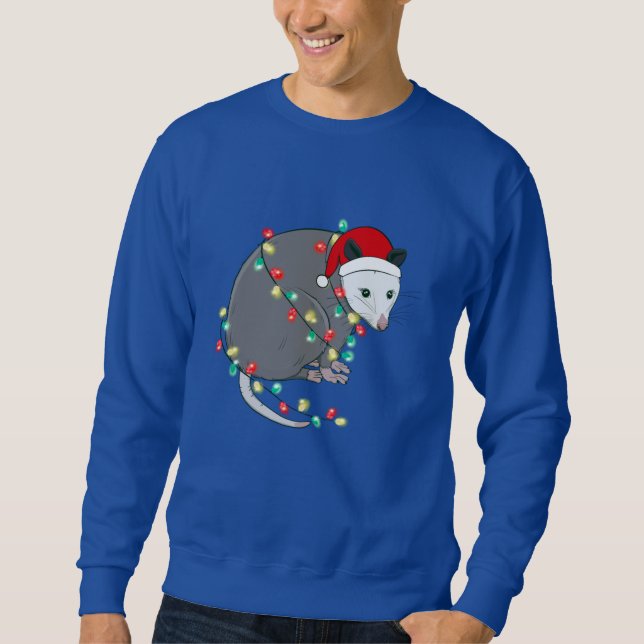 ful christmas jultomten opossum lång ärmad tröja (Framsida)