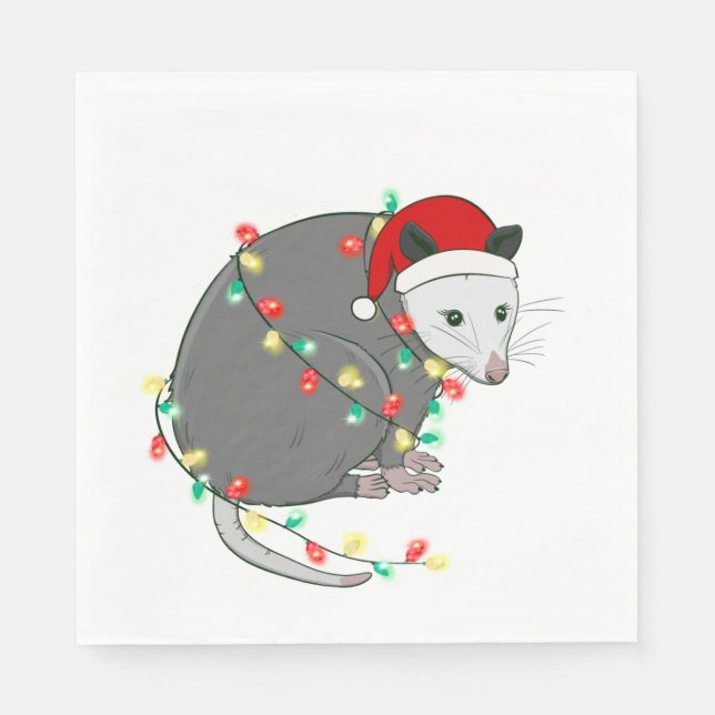 ful christmas jultomten opossum pappersservett (Framsidan)