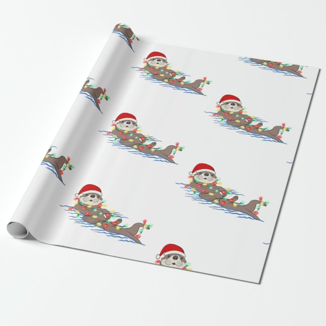 ful christmas jultomten otter presentpapper (Utrullad)