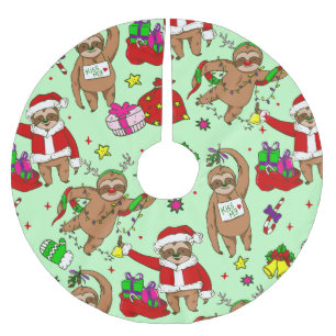 ful christmas jultomten sloth julgransmatta borstad polyester