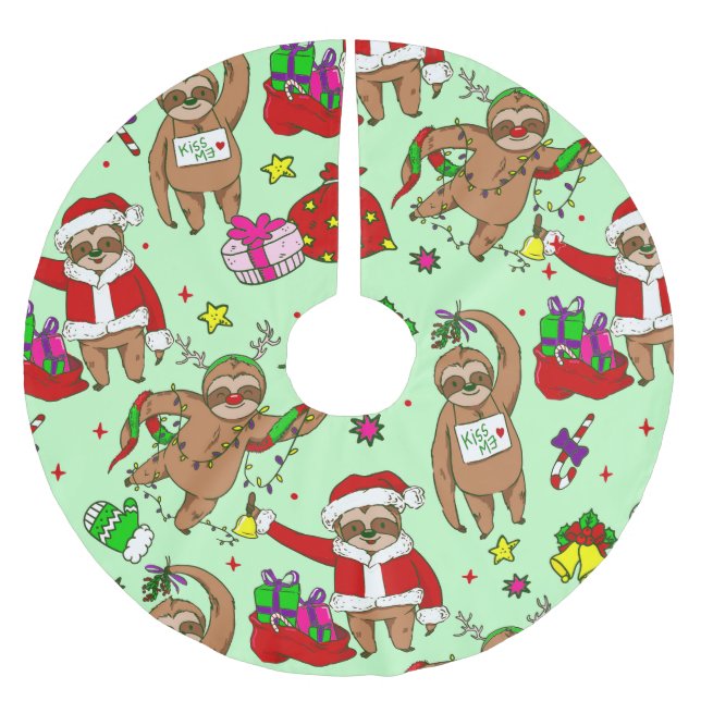 ful christmas jultomten sloth julgransmatta borstad polyester (Framsidan)