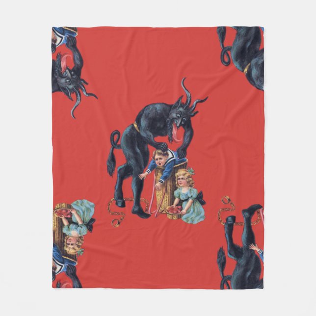 ful christmas krampus antique red fleecefilt (Framsidan)