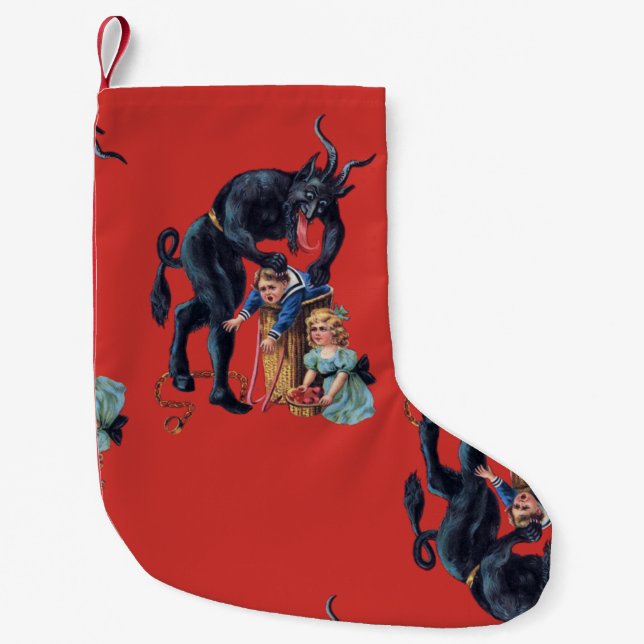 ful christmas krampus antique red liten julstrumpa (Framsidan)