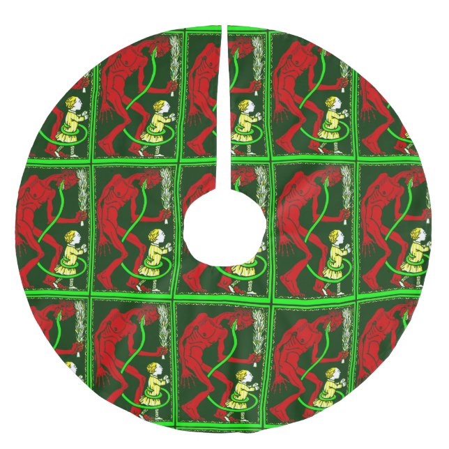 ful christmas krampus child victorian julgransmatta borstad polyester (Framsidan)