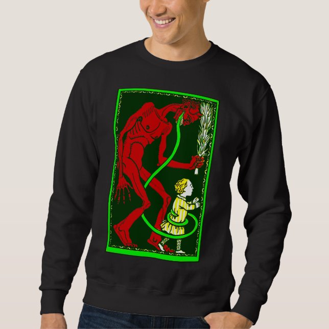 ful christmas krampus child victorian lång ärmad tröja (Framsida)