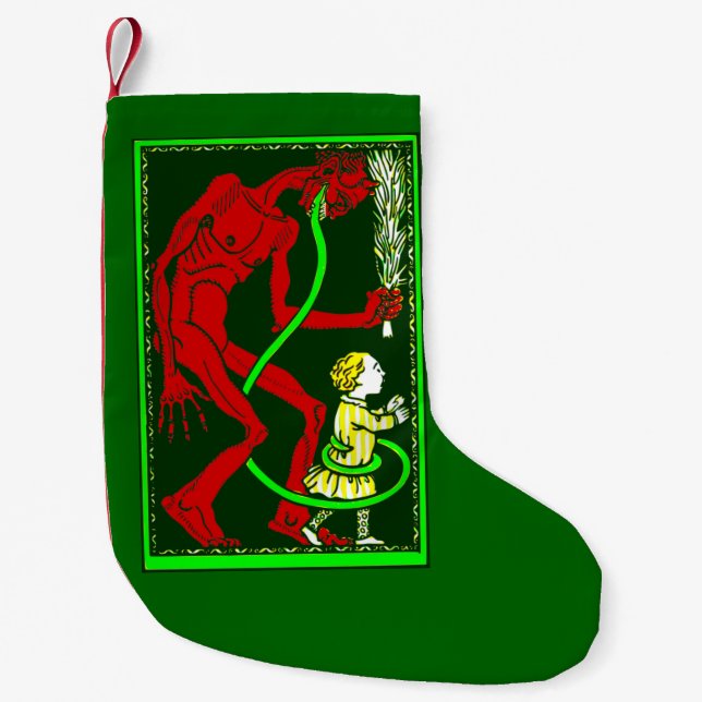 ful christmas krampus child victorian liten julstrumpa (Framsidan)