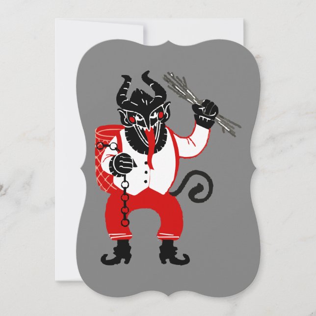 ful christmas krampus julafton monster inbjudningar (Framsida)