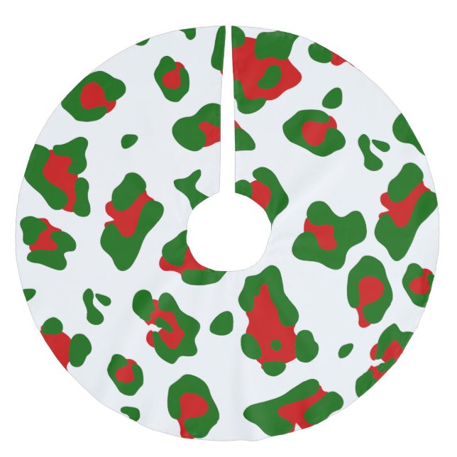 ful christmas leopard, djurtryck julgransmatta borstad polyester (Framsidan)