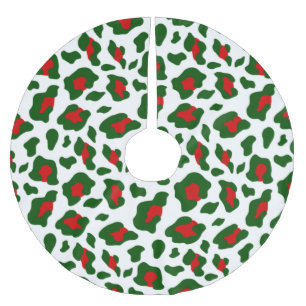 ful christmas leopard print julgransmatta borstad polyester