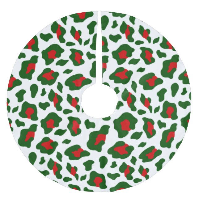 ful christmas leopard print julgransmatta borstad polyester (Framsidan)