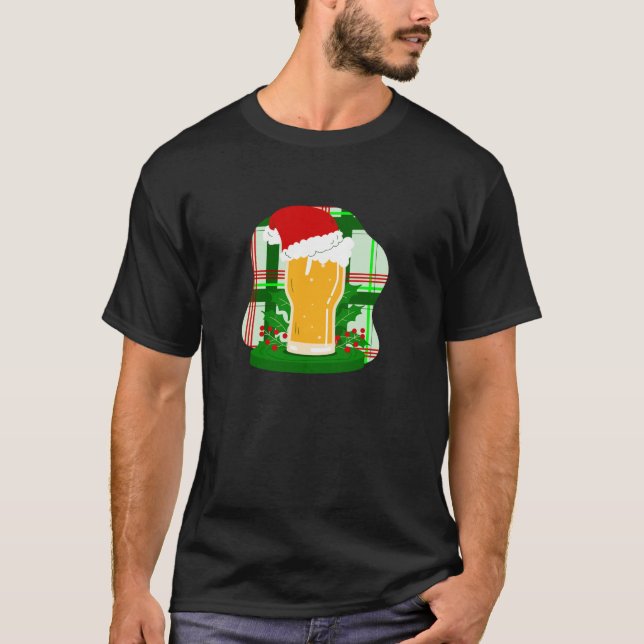 ful christmas-öl, jultomten-holly, rolig t shirt (Framsida)