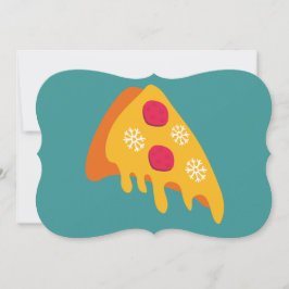 ful christmas pepperoni pizza snöflingor vintertid inbjudningar