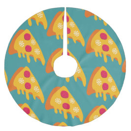 ful christmas pepperoni pizza snöflingor vintertid julgransmatta borstad polyester