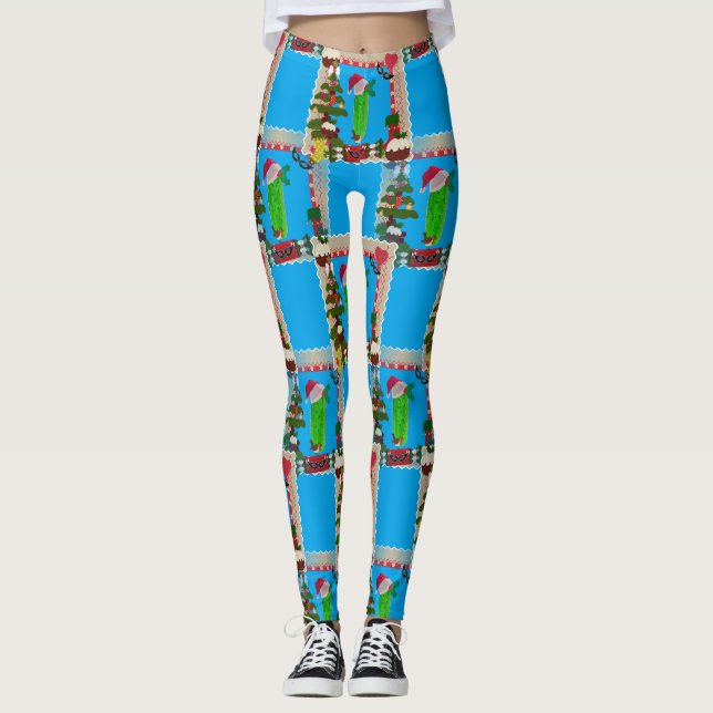 ful christmas-pickle julafton-baljväxter leggings (Framsida)