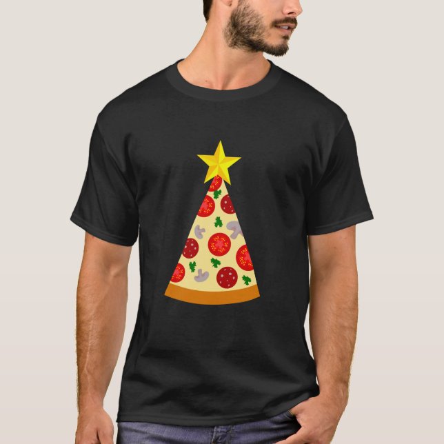 ful christmas pizza träd lustik italian julafton p t shirt (Framsida)