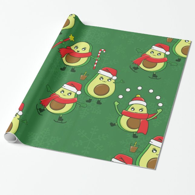 ful christmas Santa avocado vinter Presentpapper (Utrullad)