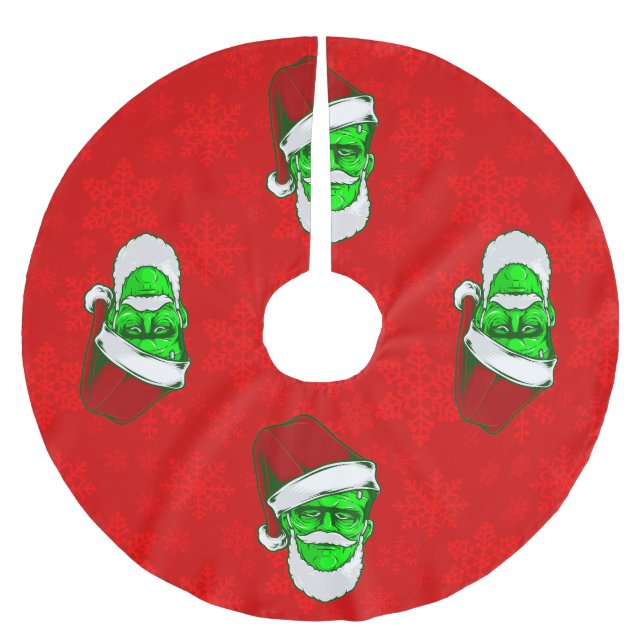 ful christmas Santa frankenstein monster snö Julgransmatta Borstad Polyester (Framsidan)