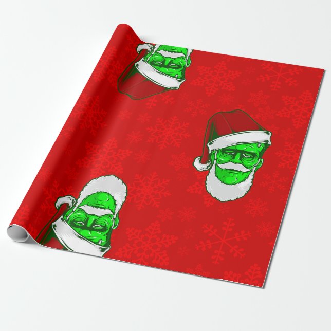 ful christmas Santa frankenstein monster snö Presentpapper (Utrullad)