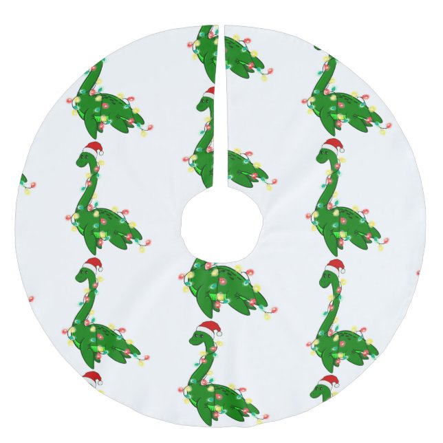 ful christmas Santa Loch ness Monster Julgransmatta Borstad Polyester (Framsidan)