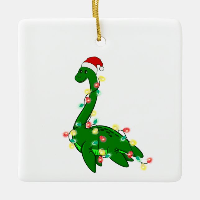 ful christmas Santa Loch ness Monster Julgransprydnad Keramik (Framsida)