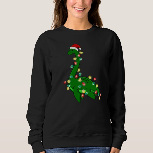 ful christmas Santa Loch ness Monster T Shirt (Framsida)