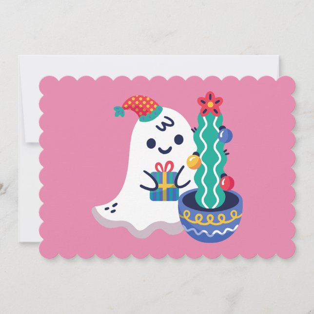 ful christmas spöke julafton cactus inbjudningar (Framsida)