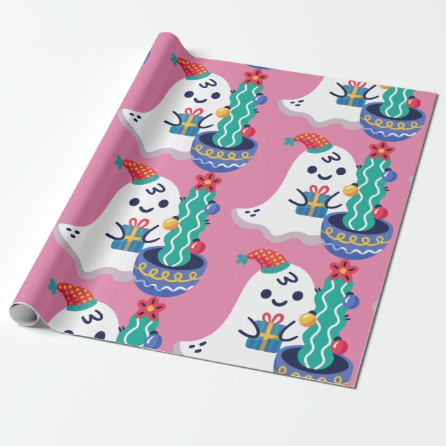 ful christmas spöke julafton cactus presentpapper (Utrullad)