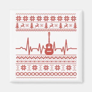 ful christmas sweater acoustic guitar magnet