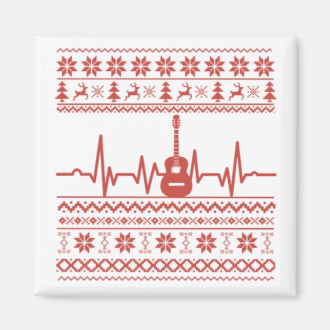ful christmas sweater acoustic guitar magnet (Framsidan)