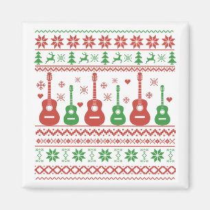 ful christmas sweater acoustic guitar magnet