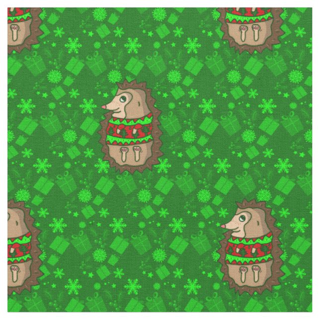 ful christmas sweater hedgehogs tyg (Närbild)
