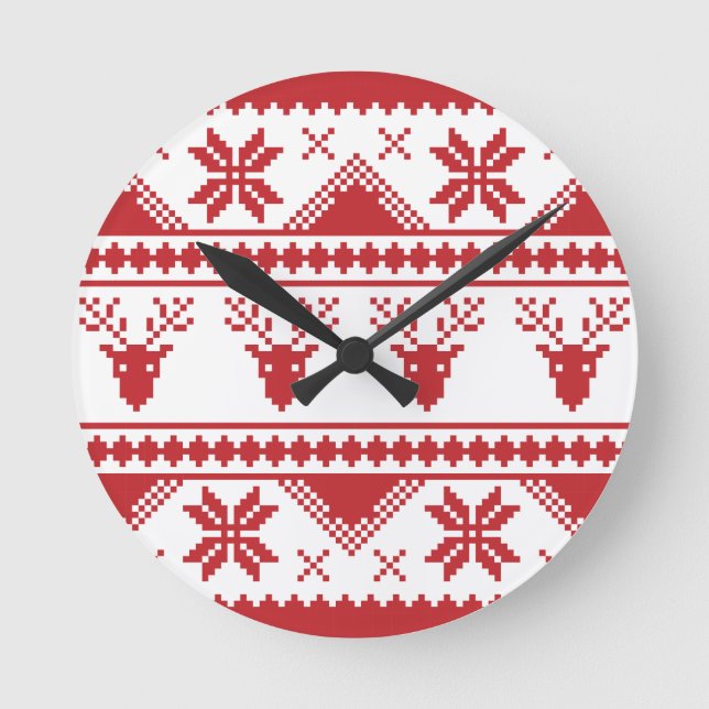 ful christmas sweater rund klocka (Framsida)