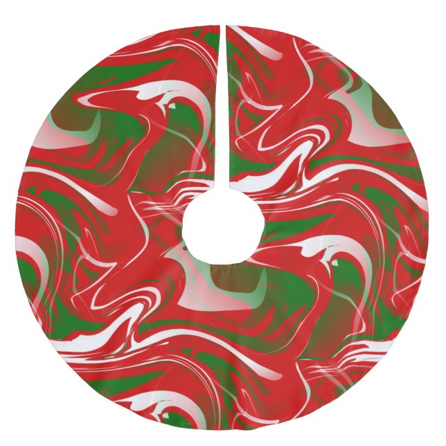 ful christmas trippy marble swirrrt print julgransmatta borstad polyester (Framsidan)