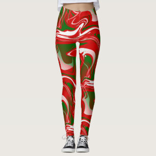 ful christmas trippy marble swirrrt print leggings