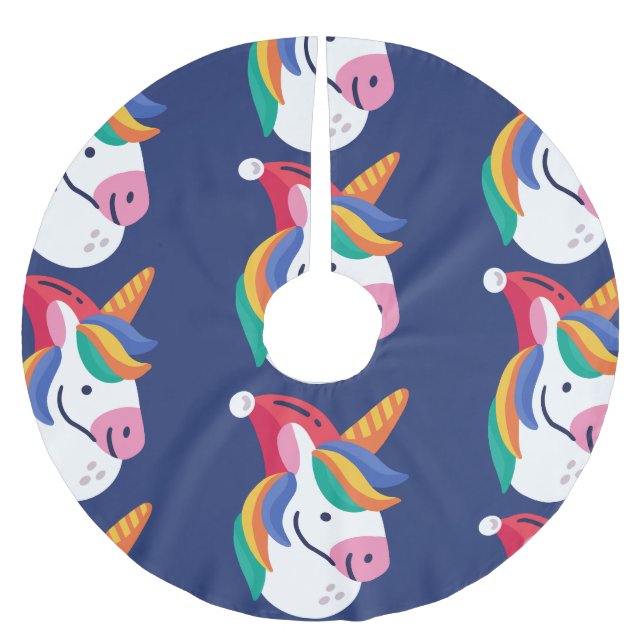 ful christmas unicorn jultomten julgransmatta borstad polyester (Framsidan)