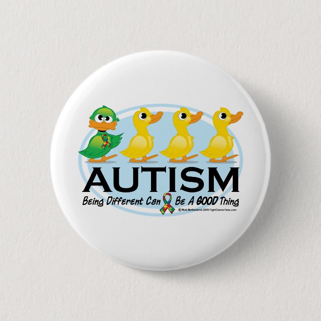 Ful Duckling för Autism Knapp (Framsida)