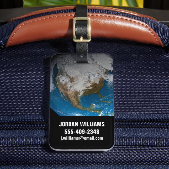 Ful Earth med simulerade moln över Nordamerika Bagagebricka (Framsida Insitu 2)