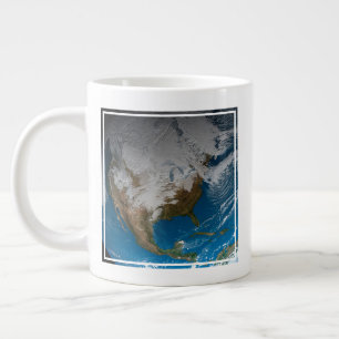 Ful Earth med simulerade moln över Nordamerika Jumbo Mugg