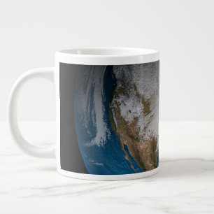 Ful Earth med simulerade moln över Nordamerika Jumbo Mugg