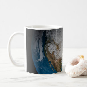 Ful Earth med simulerade moln över Nordamerika Kaffemugg