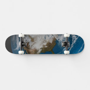 Ful Earth med simulerade moln över Nordamerika Mini Skateboard Bräda 18,5 Cm