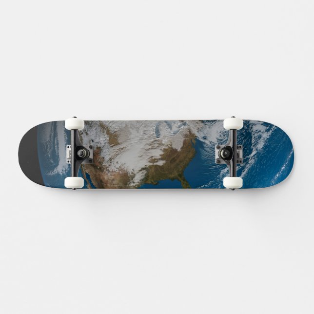 Ful Earth med simulerade moln över Nordamerika Mini Skateboard Bräda 18,5 Cm (Horz)