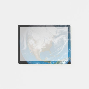 Ful Earth med simulerade moln över Nordamerika Post-it Block