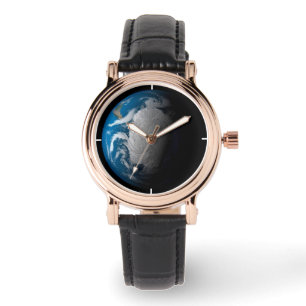 Ful Earth som visar simulerade moln över Antarctic Armbandsur