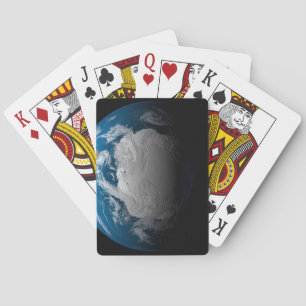 Ful Earth som visar simulerade moln över Antarctic Casinokort