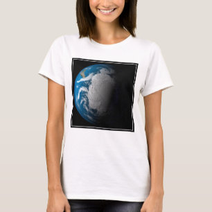 Ful Earth som visar simulerade moln över Antarctic T Shirt