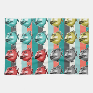 ful fish stripe-bakgrund kökshandduk