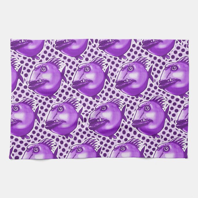 ful, ful fish-lustig tecknad kökshandduk (Horisontell)