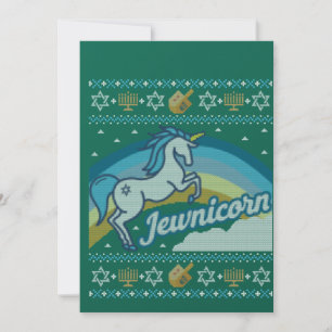 Ful Hanukkah Enhörning Jewnicorn Inbjudningar